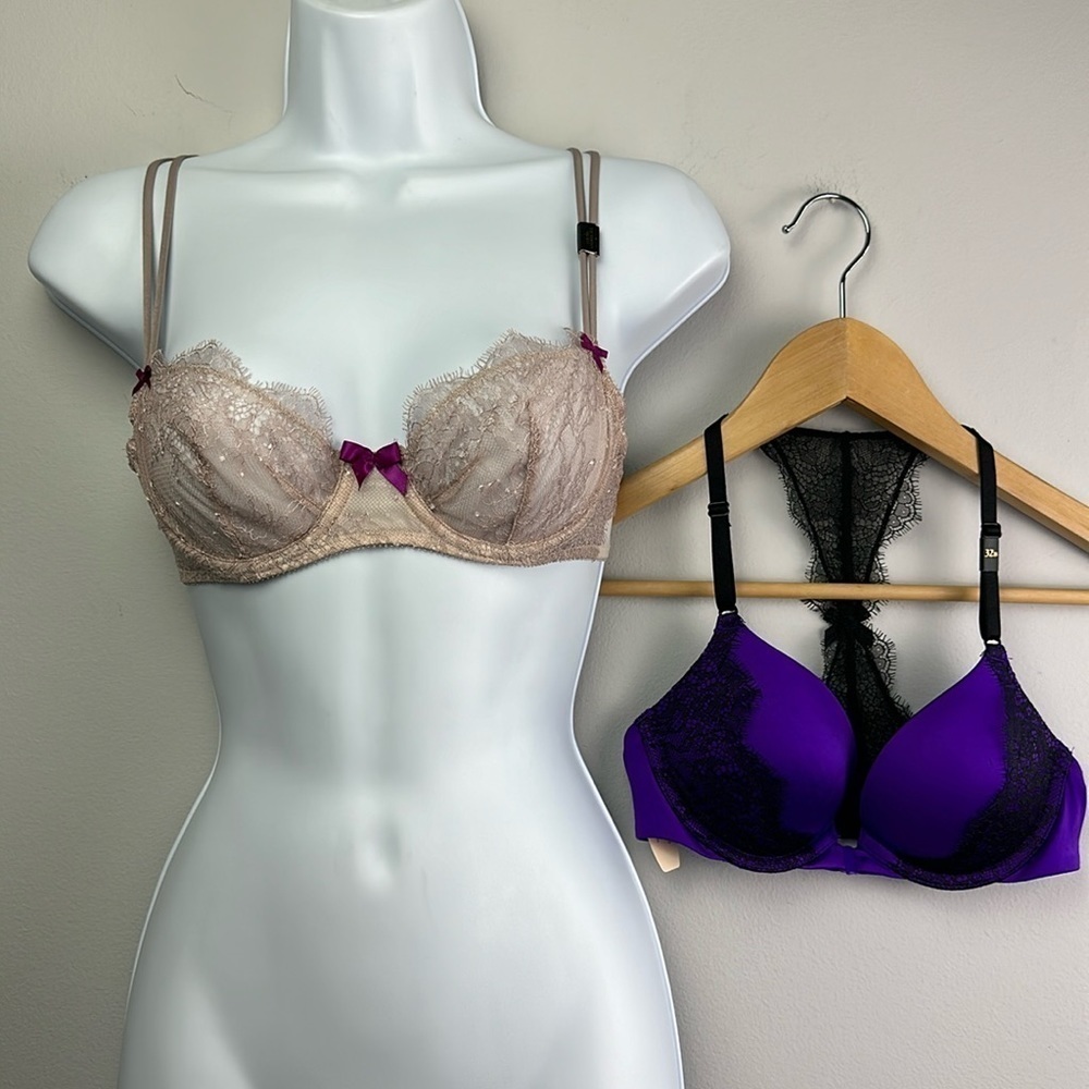 New Victoria Secret’s 32b Bras Very Sexy Push Up Racerback Unlined Demi Lingerie